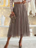 Tulle A-Line Midi Skirt