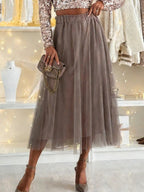 Tulle A-Line Midi Skirt