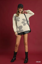 Umgee Floral Jacquard Sweater Cream Knit Applique Oversized Pullover abeaa3de-d23e-4716-bcb3-6afa2d83f7e4-Max-Origin Trendsi
