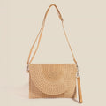 Fame Accessories Women's Straw Tan Tight Woven Envelope Clutch Bag TA One Size ac1de21b11754fee8cd6cd44ff32713f-Max-Origin Trendsi