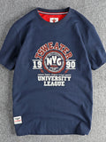 Men's Cotton T-Shirt Graphic Print Short Sleeve Top Royal Blue ac339f054763488e941b321017080339-Max-Origin Trendsi