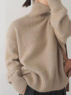 Turtleneck Women Sweater Soft Knit Dropped Shoulder Long Sleeve Loose Pullover ac45eebe-2900-4ed0-be8d-8c6d6a9f7b88-Max Trendsi