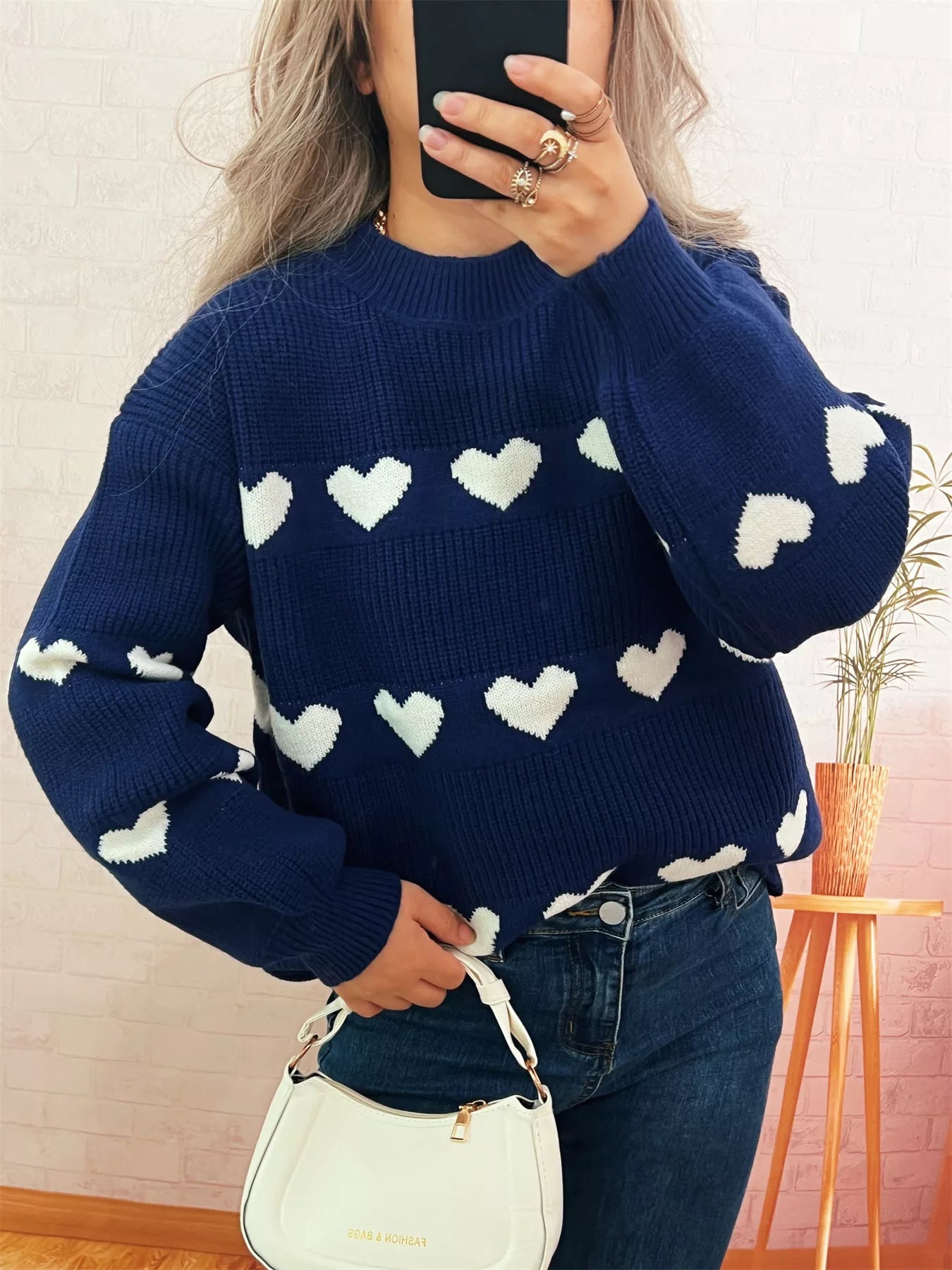 Women's Sweater Heart Pattern Dropped Shoulder Long Sleeve Puulover ac5651d50a6d4c94bbd96d5bedbbf871-Max-Origin Trendsi
