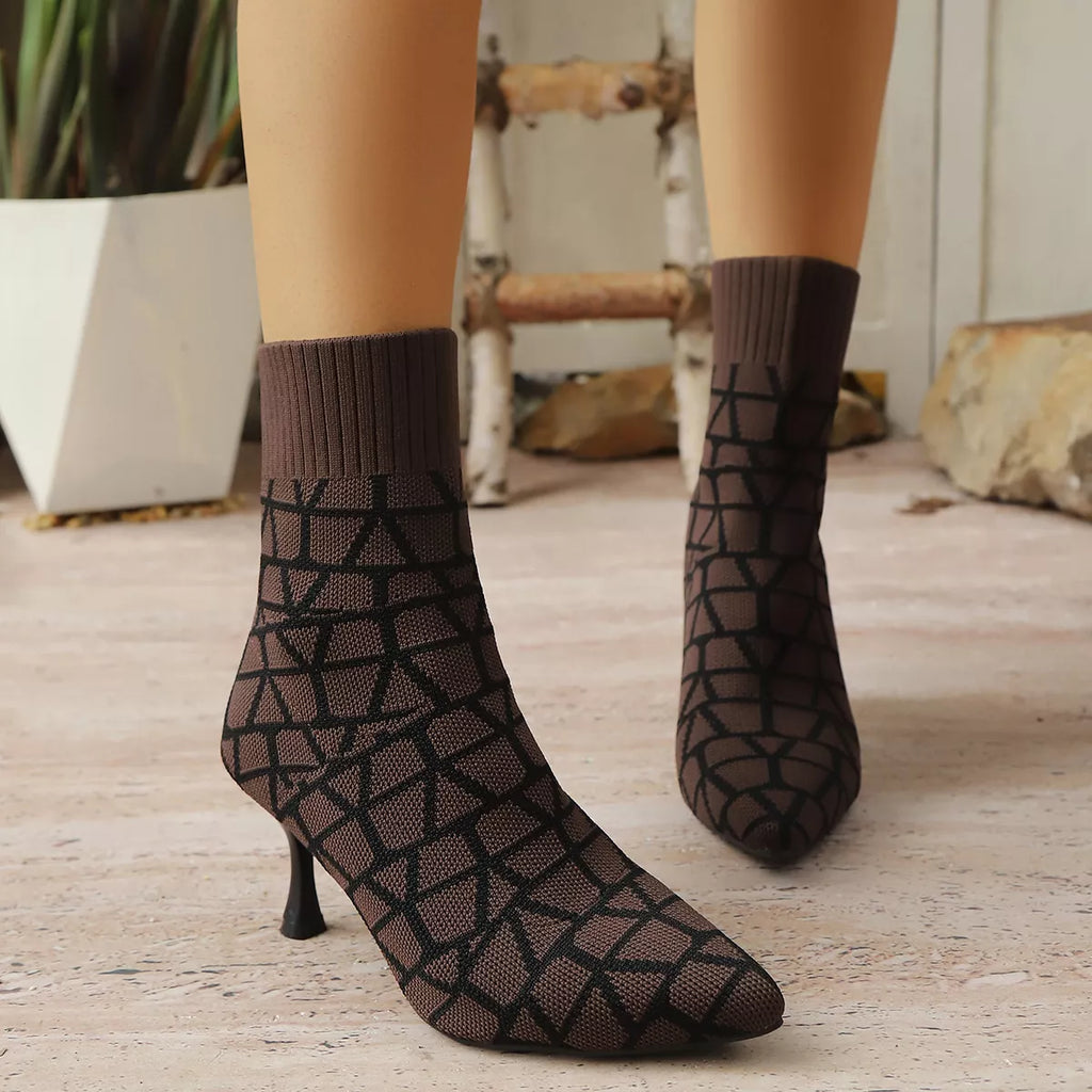 Women's Stiletto Boots Mesh Geometric Point Toe High Heels Shoes ac77a0f4275441c5ac4eac4712591506-Max-Origin Trendsi