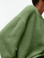 Women Sweater Round Neck Drop Shoulder Long Sleeve Soft Solid Pullover ac8a74c5-0396-46e8-bbaa-dd06ab897512-Max Trendsi