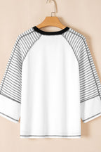 T-Shirt Women's MAMA Leopard Bow Graphic Print Contrast Stitching 3/4 Sleeve ac930506-d858-41c0-b765-5ee49357c874-Max Trendsi