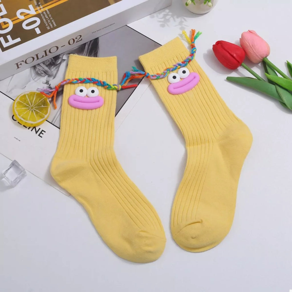 Women's Crew Socks Cotton Cartoon Ribbed Knit Funny Gold One Size ad1d5ade-94aa-4f18-b990-4046dbe44c45-Max-Origin Trendsi