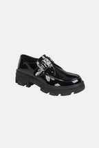 Forever Link Loafers USA Stock Buckled Platform Lug Sole Shoes Black ad73d666-0be8-440c-b463-a455e6db877f-Max Trendsi