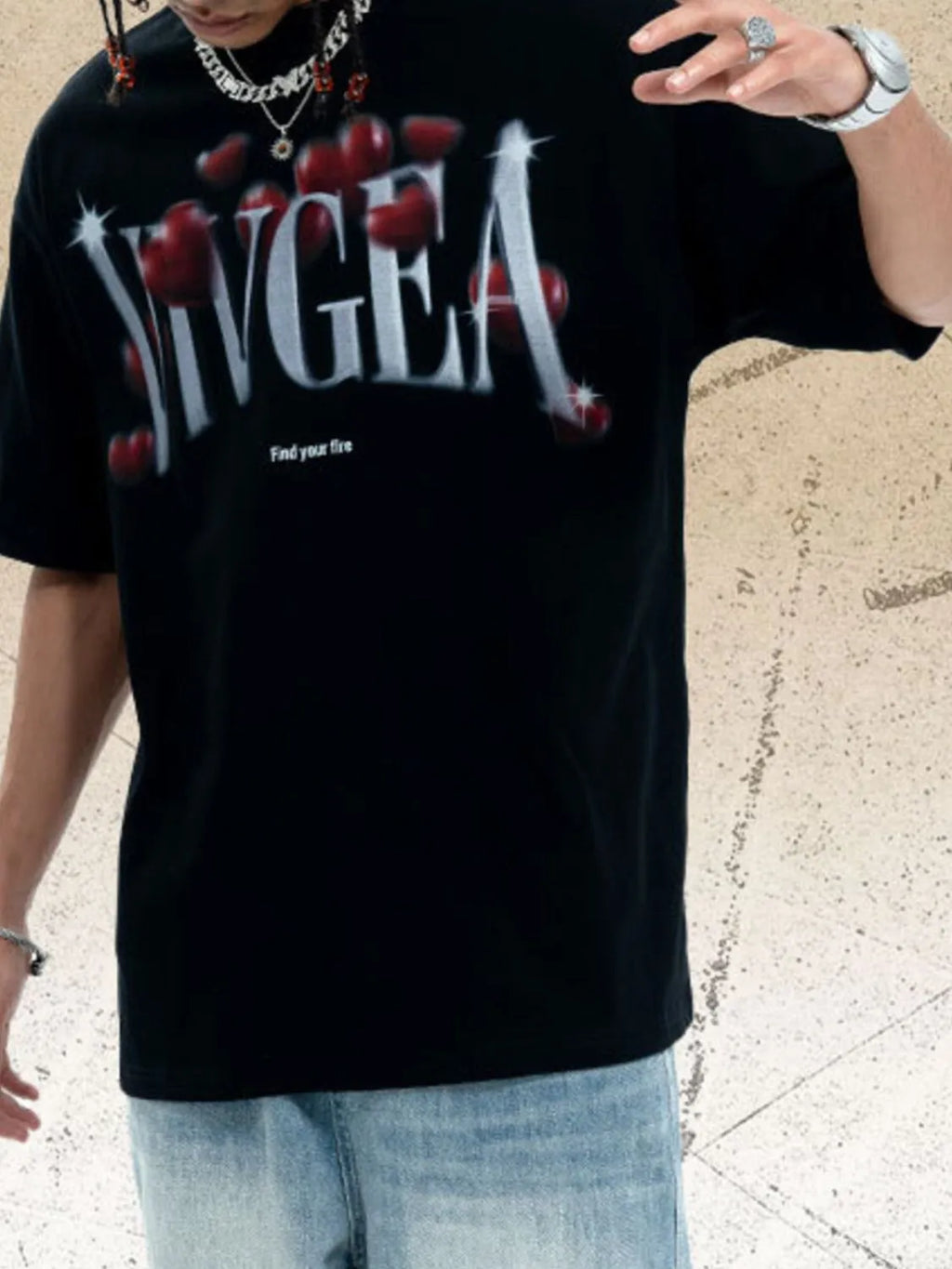 Men's Cotton T-Shirt Black Letter Graphic Print Round Neck Short Sleeve Top ada7eb9a-6ad6-4b45-94e6-414f46eaa075-Max-Origin Trendsi