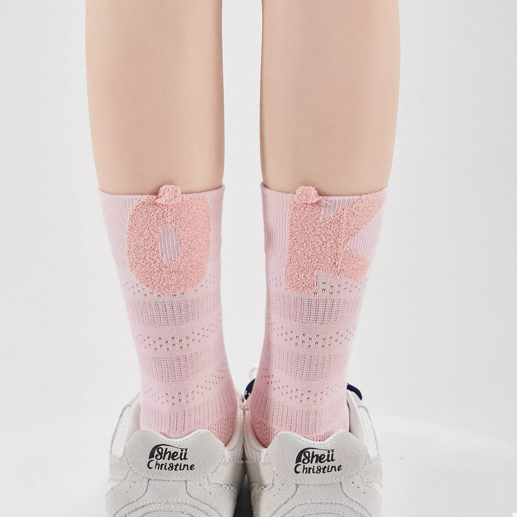 Women Cotton Crew Socks Breathable With Letters Blush Pink One Size add54390-7368-40bc-a7ab-69831a023adf-Max-Origin Trendsi