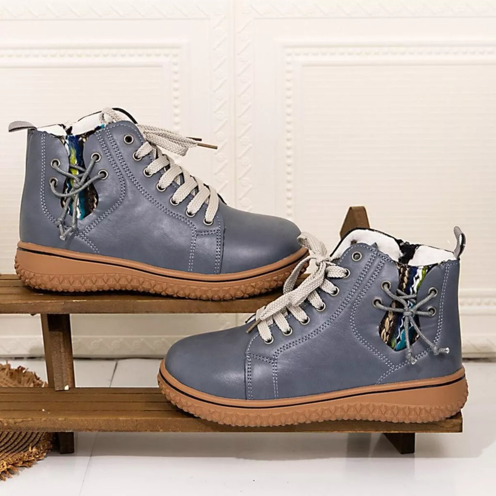 Women's Ankle Boots Pu Leather Round Toe Platform Low Heels Shoes ae1ca595949c45ceacfc1c21d8de9705-Max-Origin Trendsi