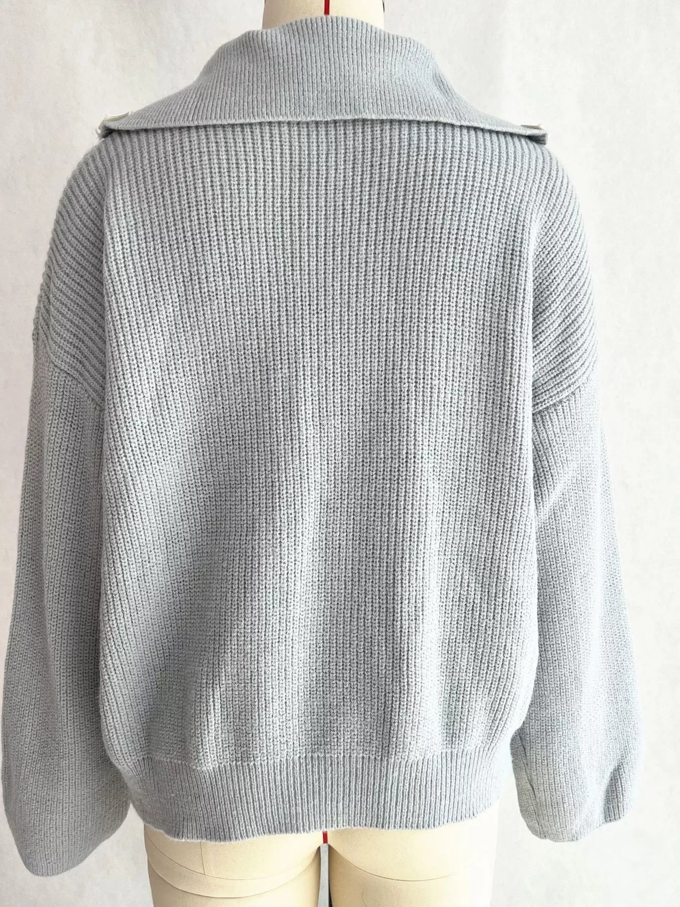 Women's Sweater Half Zip Dropped Shoulder Knit Loose Pullover ae37cb2a48a949398099eacbb4fd880b-Max-Origin Trendsi