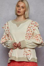 POL Womens Sweater Cream with Floral Ruffle Detail Round Neck Pullover ae552a45-67cd-4b0d-938b-ad766a6ada5f-Max-Origin Trendsi