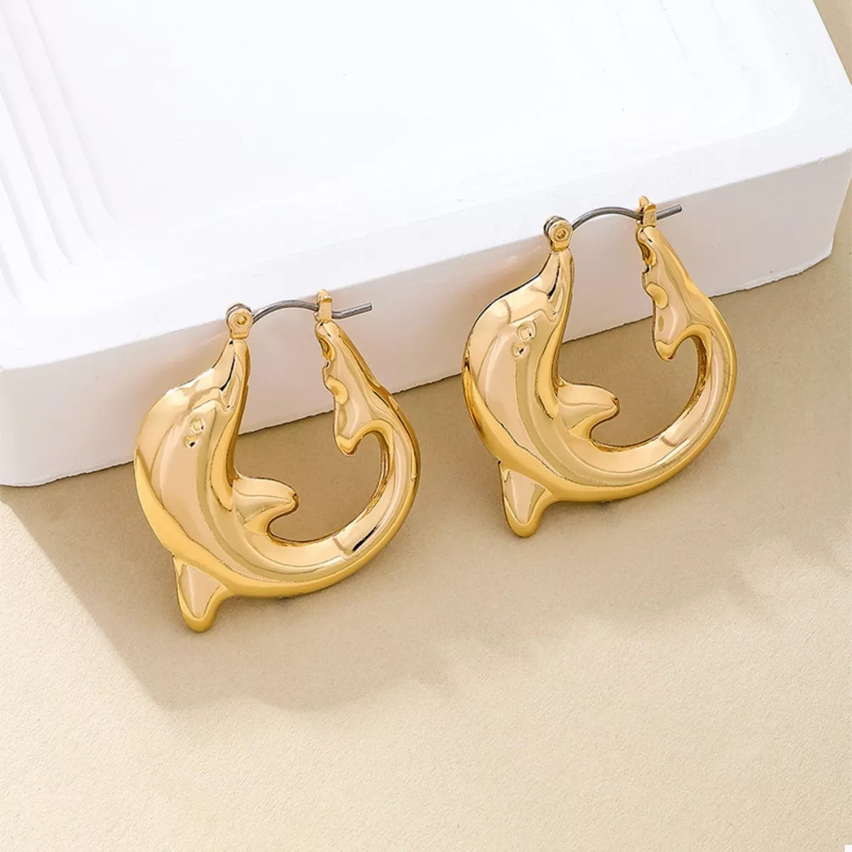 Hoop Earrings 18K Gold-Plated Dolphin Gold Silver Jewelry ae562cd6-b00e-413f-9bf7-af452c9a8098-Max-Origin Trendsi