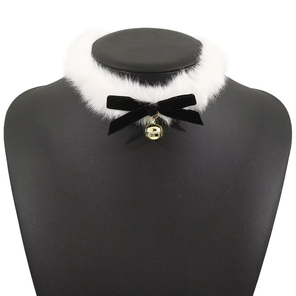 Christmas Choker Faux Fur Necklace with Red Bow Bell Black onesize ae72bf9d-929c-4735-bed5-e2db8e5f4743-Max-Origin Trendsi