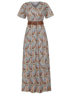 Maxi Dress Paisley Printed V-Neck Short Sleeve Boho Front Slit aeb9f9ee-9e1e-48f3-bec2-98c78d263434-Max-Origin Trendsi