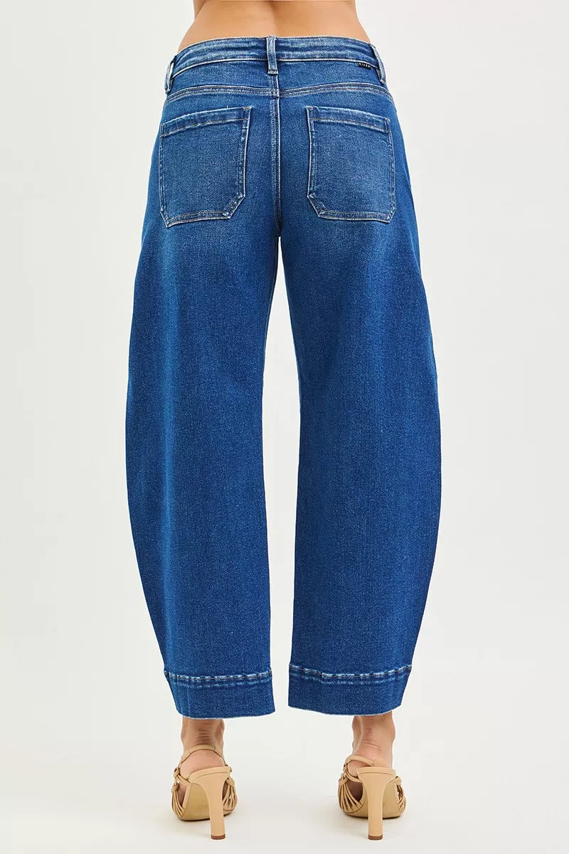 RISEN Crop Barrel Jeans Womens Mid Rise Dark Was Denim Pants aee09efa2b974436912a90b47e78dfc9-Max-Origin Trendsi