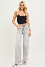 RISEN Womens Baggy Jeans Light Gray Slouchy with Contrast Stitching Denim aee3fd9623c24d3292afc49cf508b57d-Max-Origin Trendsi