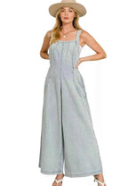 Zenana Denim Overalls Light Washed Wide Leg Cotton Jumpsuit LIGHT aee5972929eb44f8a1f9941fa7812071-Max-Origin Trendsi