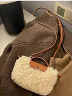 Womens Crosbody Bag Mini Kaki Fluffy Fur with Leather Accents Khaki One Size aee5a11e5e7846f5a53e450b0cfe2730-Max-Origin Trendsi