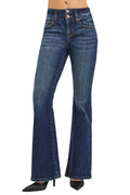 RISEN High Rise Flare Jeans with Seam-Detail Waistband, Classic Fit for Women