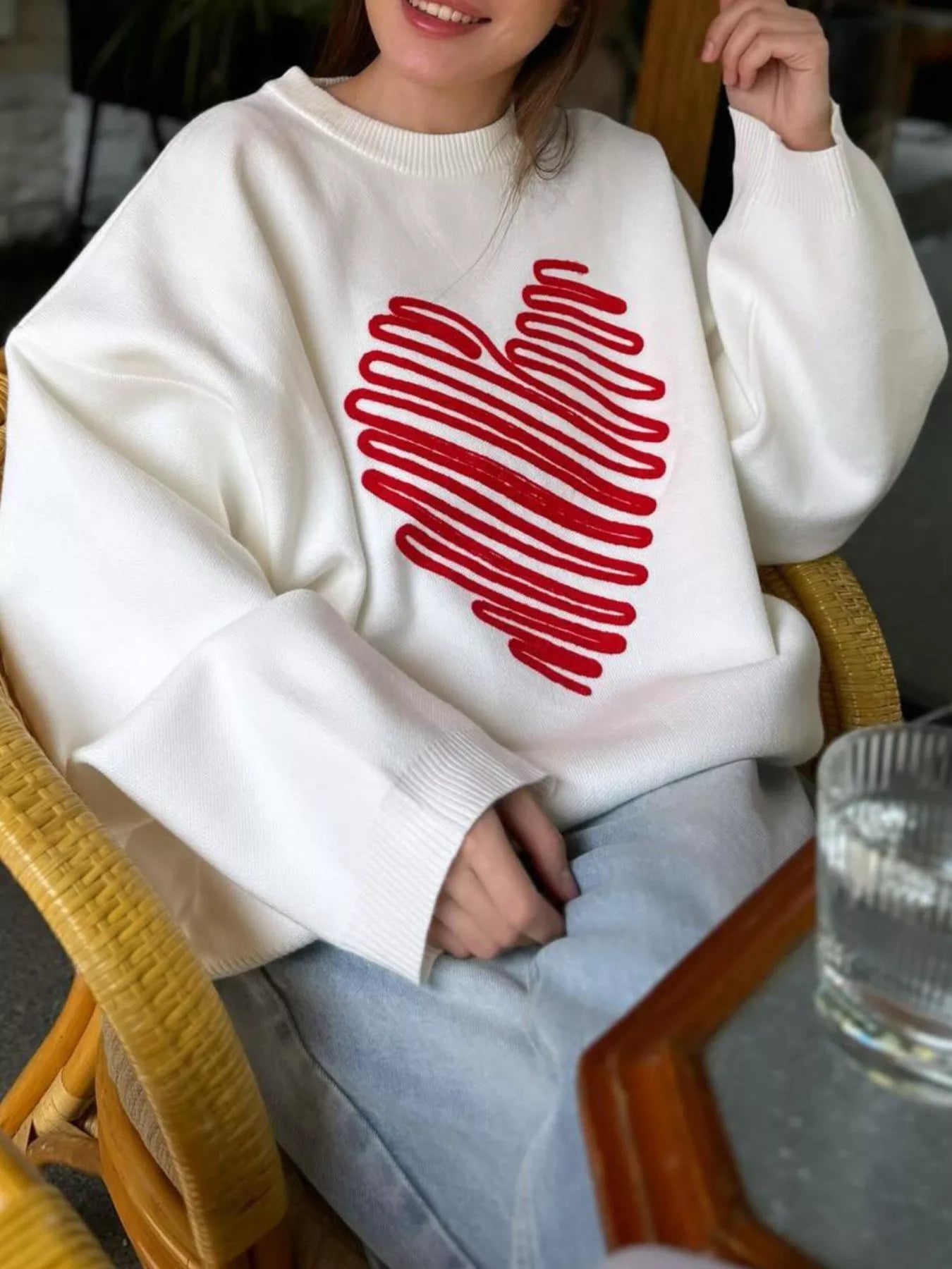 Womens Sweater Heart Round Neck Oversized Pullover aef0a24f-24fb-471c-b9d3-d5153731bced-Max-Origin Trendsi