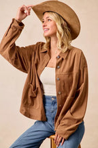 BiBi Corduroy Womens Shacket Camel Relaxed Fit with Back Pleat aefff64b388a4fe481bf8939c769fbc1-Max-Origin Trendsi