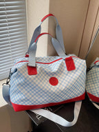 Travel Bag Checkered Pattern Blue Medium Zipper Crossbody Bag af22cff9383d4543985b336abd8c630e-Max-Origin Trendsi