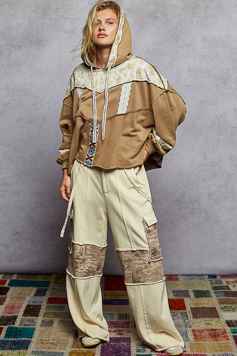 POL Drawstring French Terry Hoodie with Gauze Print Patch af350502-3f1c-4778-8a58-efa4c032c304-Max-Origin Trendsi