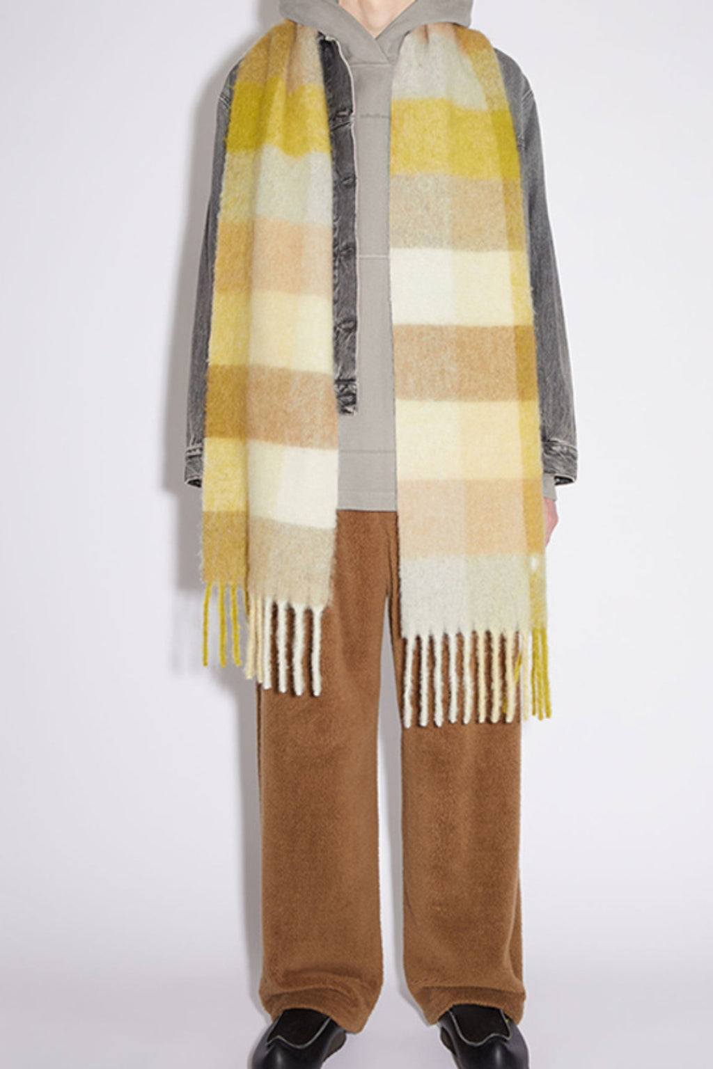 Women Plaid Scarf Thermal Fringe Contrast Tasseled Long Scarves Yellow One Size af373c27-fc85-478c-b5cb-ce36413088ec-Max Trendsi