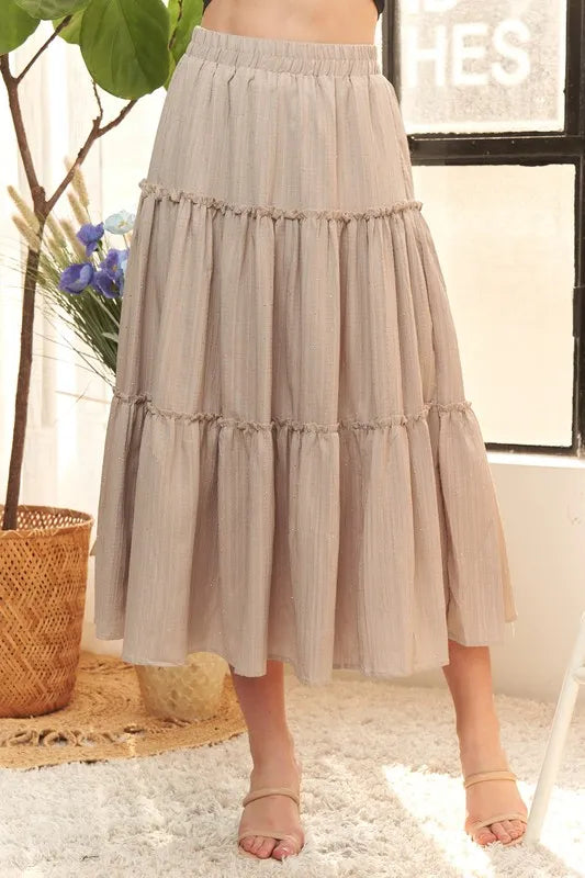 ADORA Rhinestone Tiered Skirt