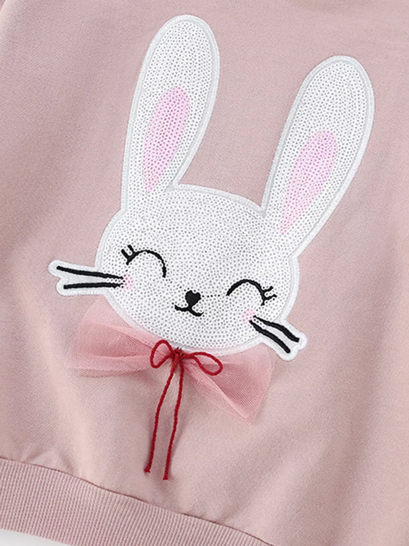 Girls Sweatshirt Dusty Pink Cute Bunny Round Neck for Children af52651788d74f6a907c5d3e9bb1d626-Max-Origin Trendsi