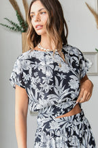 Mittoshop Top and Skirt Set Tropical Print Black Ruffled Maxi Floral af61faef560c4c65a133e2144ca53126-Max-Origin Trendsi