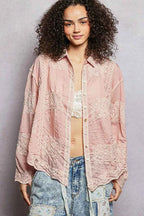 POL Women Shirt Pink Embroidery Floral Long Sleeve Top PINK One Size af76a074-c3c1-4fb0-861d-966c64d91b50-Max-Origin Trendsi