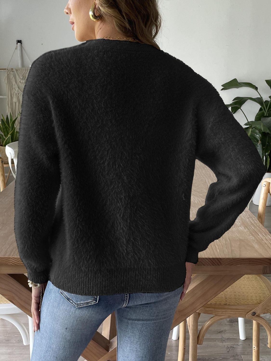 Cardigan Button Up V-Neck Long Sleeve Single Breasted Soft Knitwear af77ca7a-42db-4b06-a757-241b34a9a592-Max Trendsi