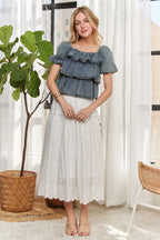 ADORA Ruffle Blouse Denim Washed Layered Short Puff Sleeve Top af9a0a83461c485ba483ec38cacf58b5-Max-Origin Trendsi