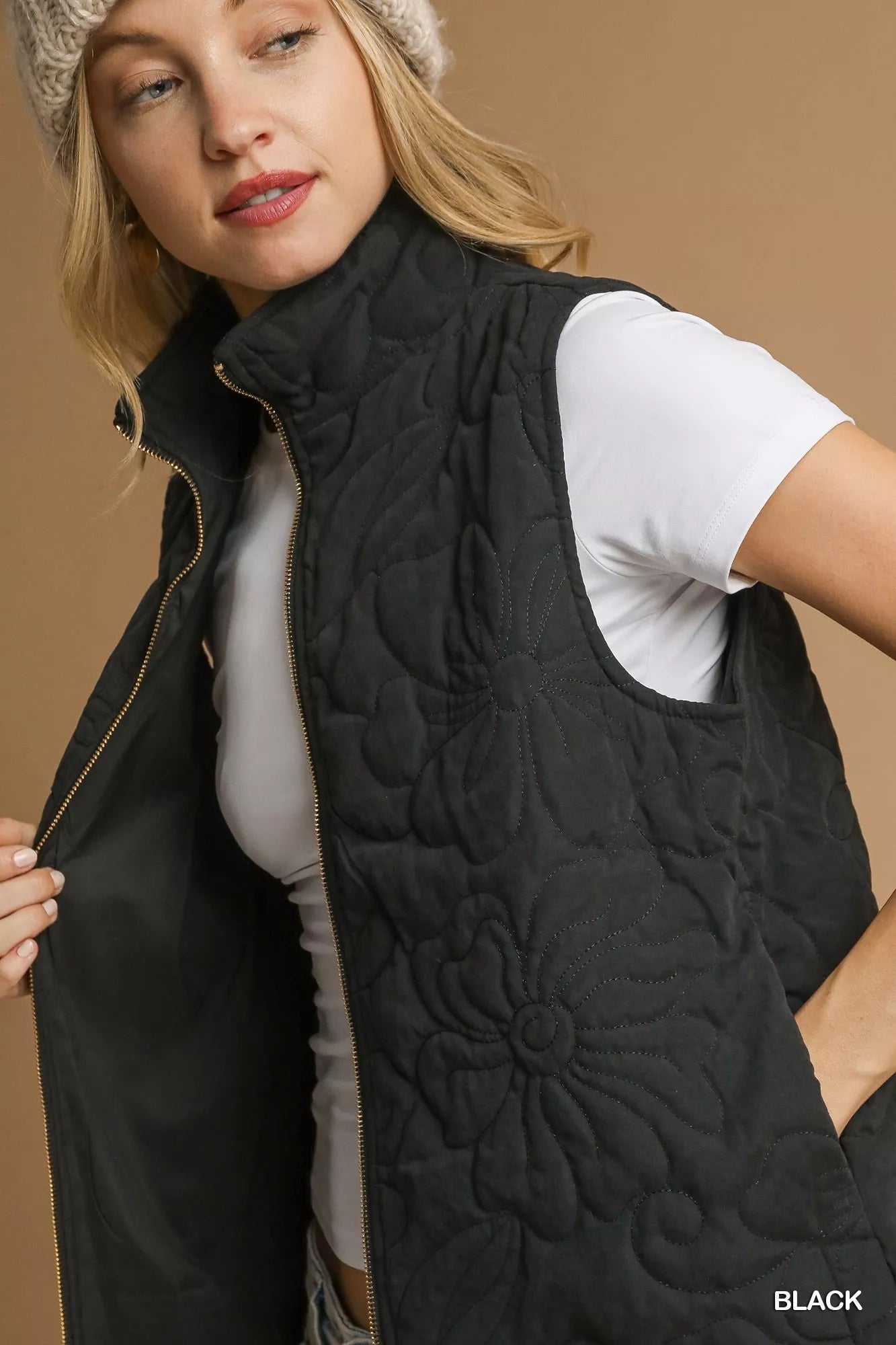 Umgee Quilted Vest Floral Zip Up with Pockets aff5bff5-78bf-4473-b36d-5be981095fe3-Max-Origin Trendsi