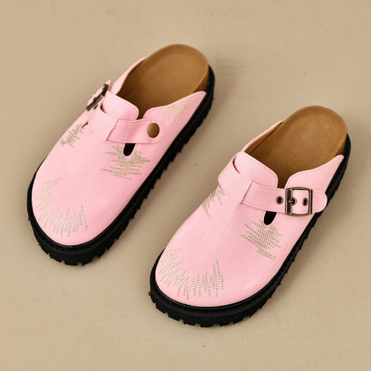 Loafers Suede Round Toe Platform Shoes Pink b09e60a9-13f3-40b5-ac98-9a412c130cae-Max Trendsi