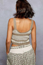 POL Crochet Cropped Cami Mocha Multi Floral Embroidered with Scalloped Hem Top b0ad58d9-bdaa-40c9-8032-126143a6bb8d-Max-Origin Trendsi