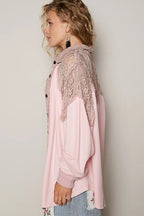 POL Button Up Shacket Blush Pink with Floral Lace Patchwork Long Sleeves b0b0b9d9-143a-4e03-95dc-6d78a7dfe5cb-Max-Origin Trendsi