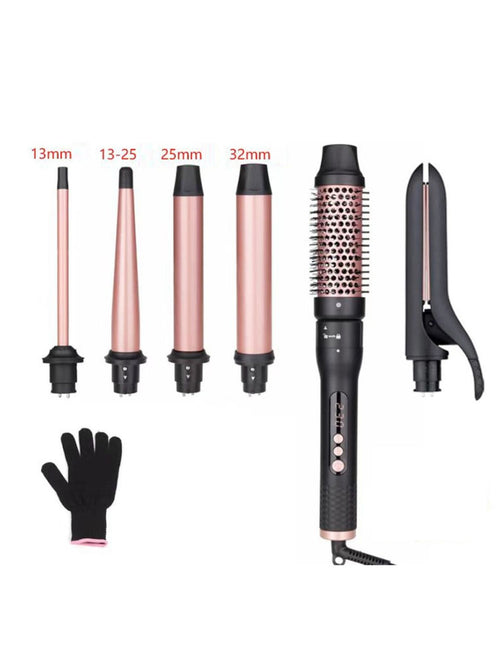 Interchangeable Curling Iron with 6-Piece Set, Constant Temperature and Anti-Scald Features, Made of Durable ABS Plastic