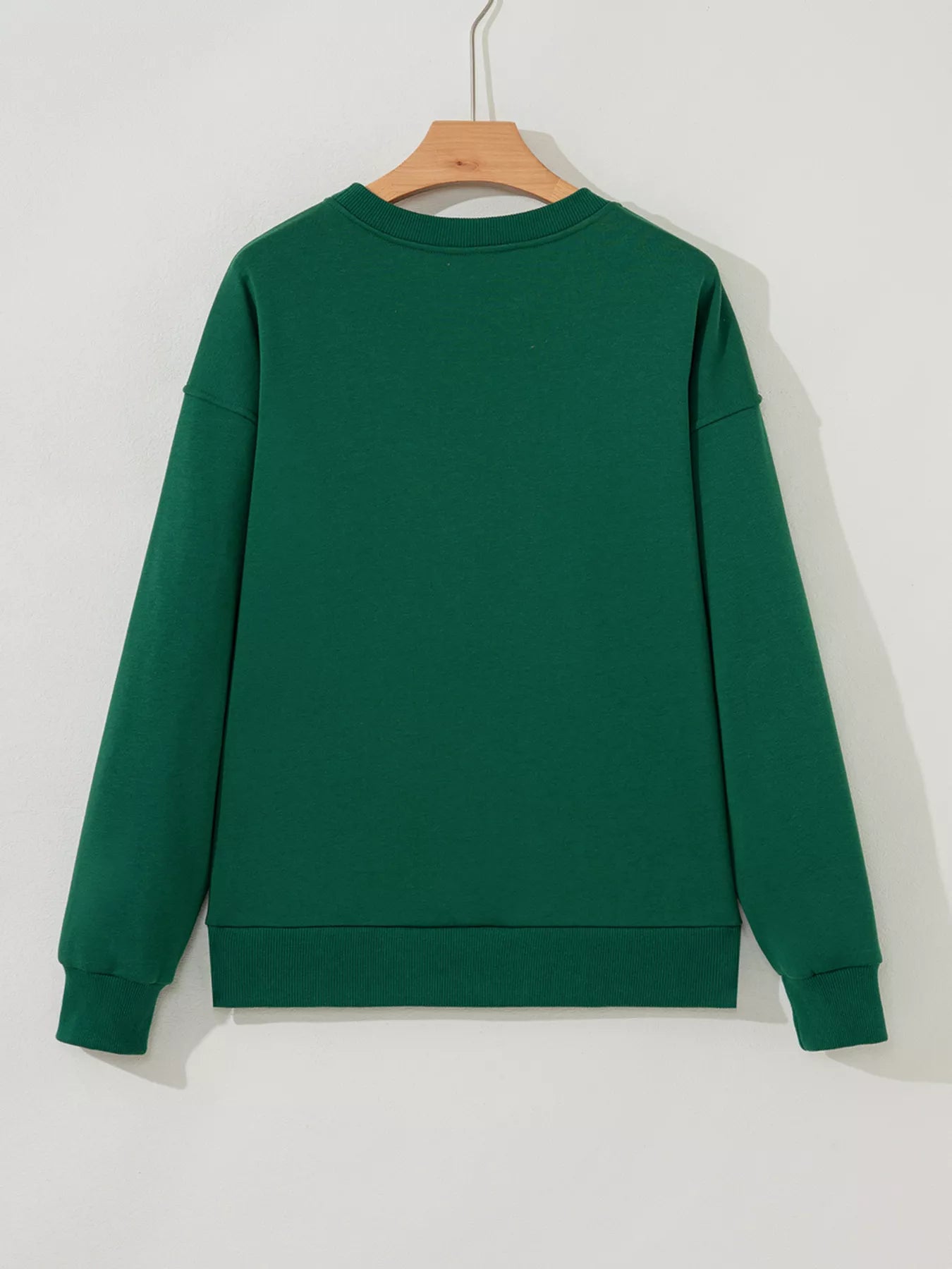 Christmas Sweatshirt Women's Embroidered Ho Ho Letter Round Neck Top b0baa10e0e31487f95a97a307ba652dd-Max-Origin Trendsi