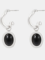 Oval Drop Earrings Agate Kyanite Stone Stainless Steel 18K gold-plated Gold b0dc7b5f-d489-4973-8302-c154d861becc-Max Trendsi