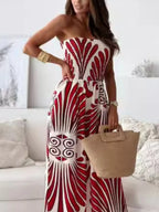 Women's Jumpsuit Printed Smocked Tube Wide Leg Strapless Overall b0e525a3-2e5e-455a-af61-a235aff81a23-Max-Origin Trendsi
