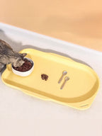 Non-Slip Pet Bowl with Tray - Plastic, 1-Piece, Available in Small and Large Sizes