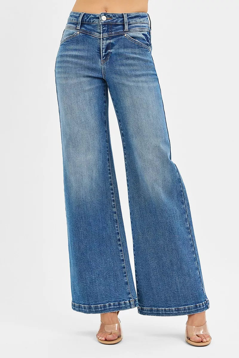 RISEN Wide Leg Jeans Womens High Rise with Front Yoke and Heart Back Pocket b1012349963d45dda21cb0d279d21fee-Max-Origin Trendsi