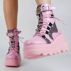 Lace Up Platform Wedge Boots b122746e94f14985a4aaec988b28db0a-Max-Origin Trendsi