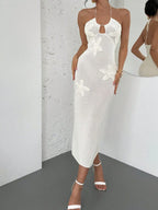 Midi Knit Dress White Crochet Backless Flower Embroidered Halter Cout Out Tied b12dc581-1eb4-4b0d-b6df-49399347ddf5-Max-Origin Trendsi
