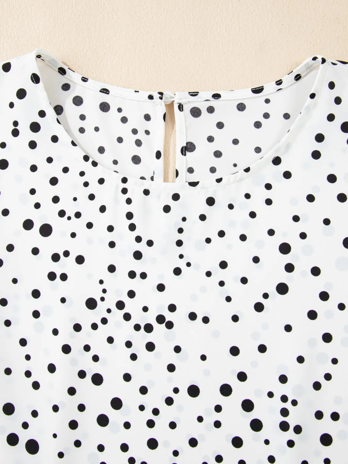Women's Blouse Polka Dot White Layered Ruffled Short Sleeve Top b12deccb335841999e7eee2a038ed7e1-Max-Origin Trendsi