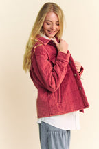 Davi & Dani Quilted Shacket Plaid Button Down with Chest Pockets Long Sleeve b1367f97-c107-4bba-b79f-24b521f527ba-Max Trendsi